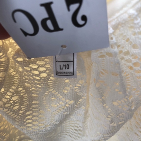 Beautees Girls Ivory milk  lace tank size 10 NWT neutral pastel spring‎ coquette - Picture 6 of 6